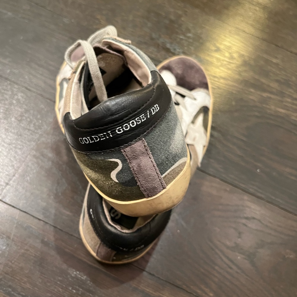 Golden Goose Camo Superstar Sneakers Size 37 Camou Grey White